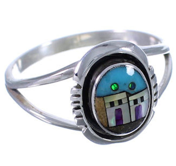 Multicolor Native American Pueblo Design Ring Size 4-3/4 TX41472